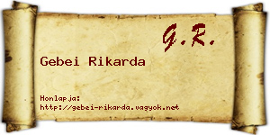 Gebei Rikarda névjegykártya